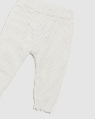 Sally Cotton Knit Baby Legging in IVORY