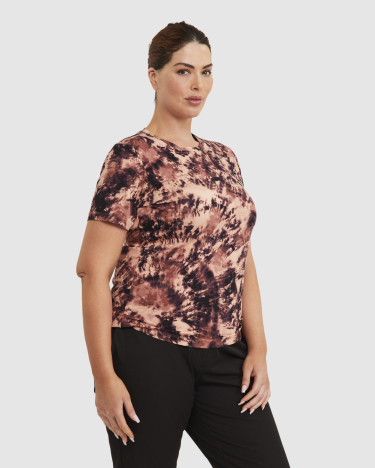 Wash Print Magic Tee in BROWN RINSE