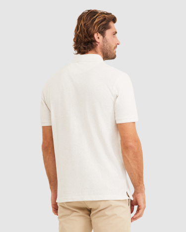 Pique Polo Melange in OATMEAL