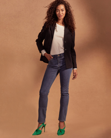 Jackie High Waist Skinny Jean in WASHED DENIM