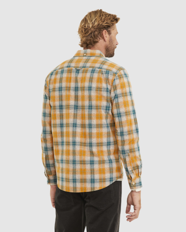 Norman Check Tapered Shirt in GOLD