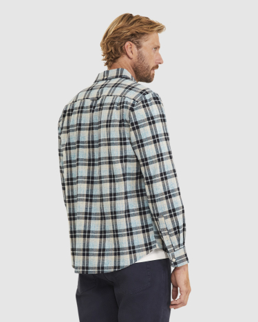 Norman Check Tapered Shirt in BLUE MULTI