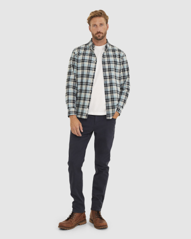 Norman Check Tapered Shirt in BLUE MULTI