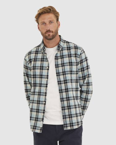 Norman Check Tapered Shirt in BLUE MULTI