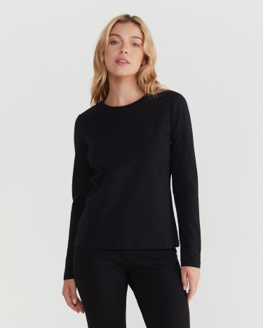 The Perfect Long Sleeve T-Shirt in BLACK
