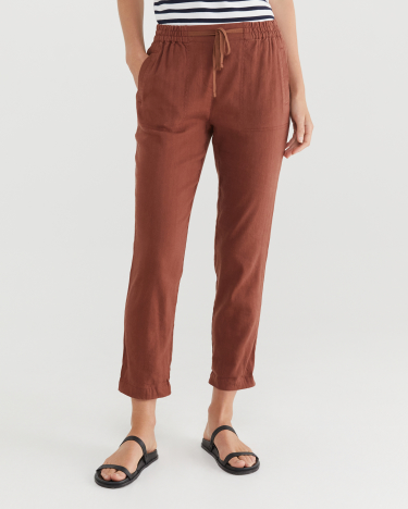 Rosa Linen Pant in CHOCOLATE