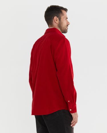 Griffiths Cord Regular Shirt in CRIMSON