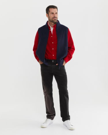 Griffiths Cord Regular Shirt in CRIMSON