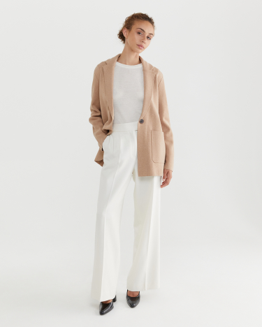 Frankie Twill Wide Leg Pant in WINTER WHITE