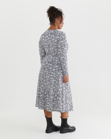 Malin Wrap Dress in NAVY MULTI