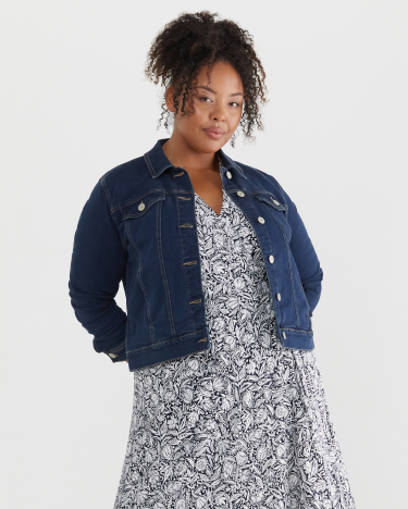 Malin Wrap Dress in NAVY MULTI