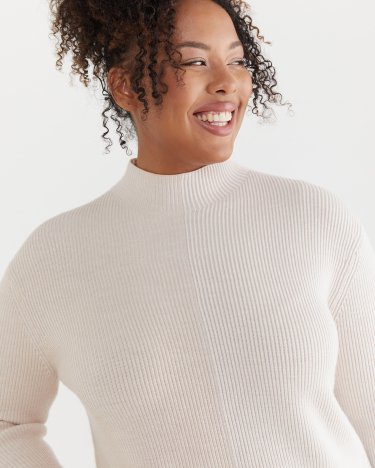 Two Tone Merino Knit in OATMEAL