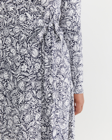 Malin Wrap Dress in NAVY MULTI
