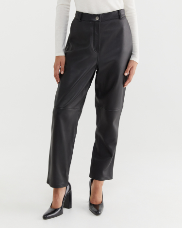 Lulu Leather Pant in BLACK