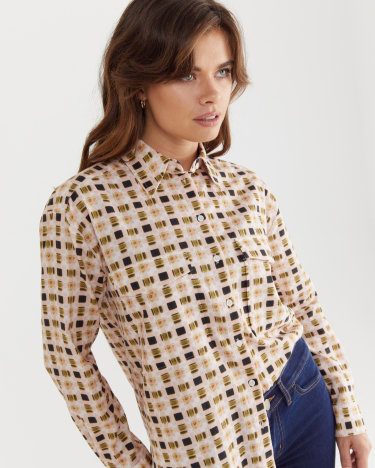 Neo Check Flannel Shirt in PINK MULTI