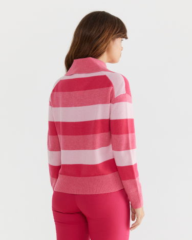 Sunshine Stripe Polo in PINK MULTI