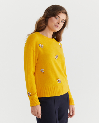 Sunshine Embellished Sweater in HONEY GOLD