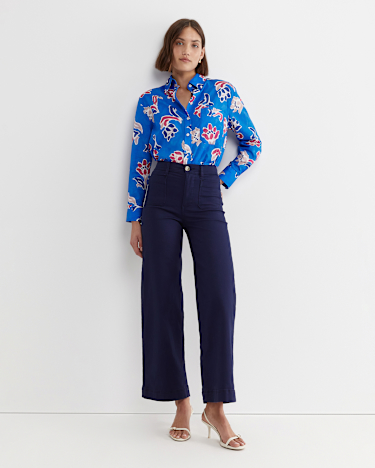 Nili Wide Leg Jean in NAVY