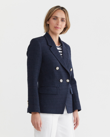 Michelle Textured Blazer in NAVY