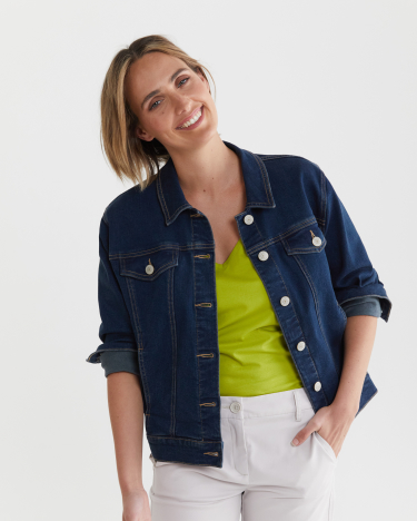 V Neck Mercerised Tee in APPLE