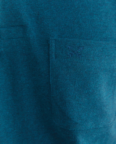 Pique Polo Melange in LAGOON