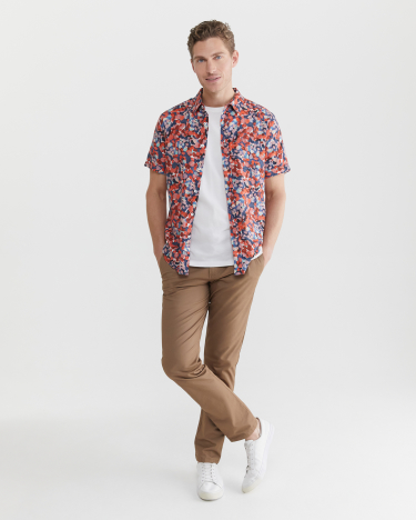Alpha Tapered Shirt in RED MULTI