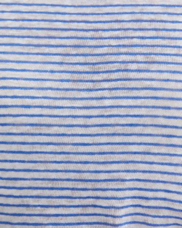 Cecile Linen Top in BLUE/WHITE