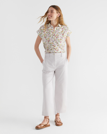 Wildflower Lily Voile Shirt in IVORY/MULTI