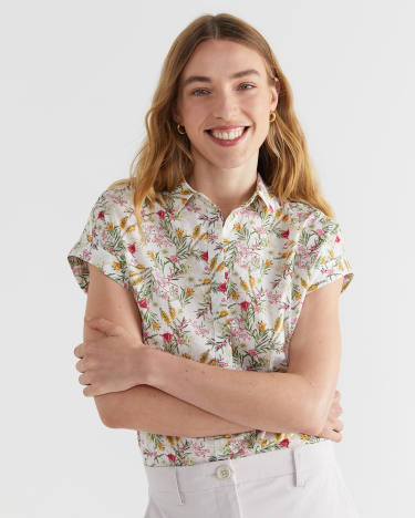 Wildflower Lily Voile Shirt in IVORY/MULTI