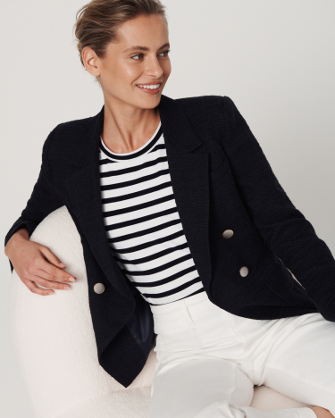 Michelle Textured Blazer in NAVY