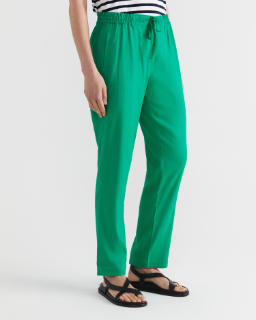 Rosa Linen Pant in EMERALD
