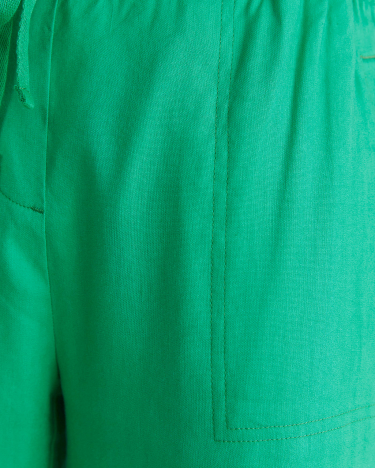 Rosa Crop Linen Pant in EMERALD