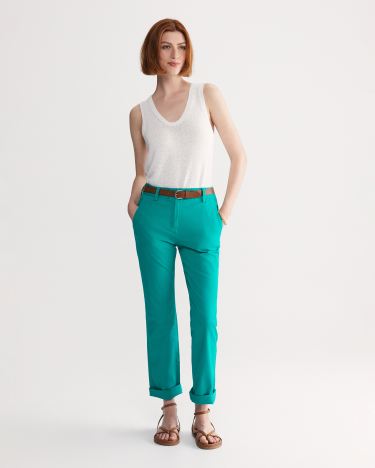 Laura Relaxed Chino in TURQUOISE