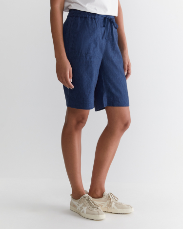 Rosa Linen Short in INDIGO