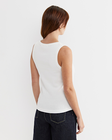 Julia Rib Tank in WHITE