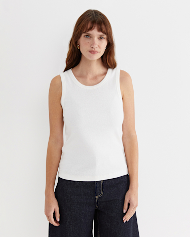 Julia Rib Tank in WHITE