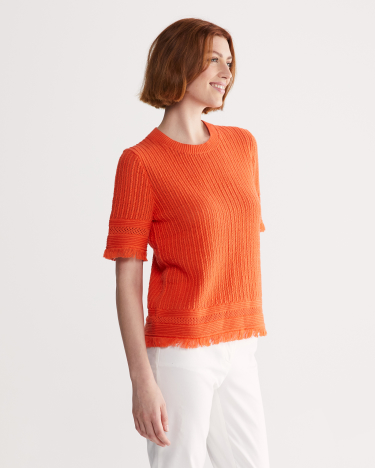 Cynthia Fringe Knit in MELON