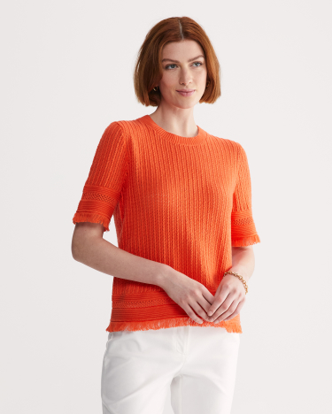 Cynthia Fringe Knit in MELON