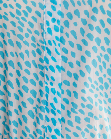 Dashed Lily Voile Short Sleeve Shirt in WHITE/BLUE