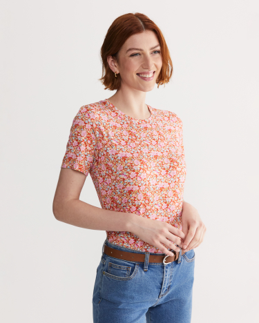 John Liberty Magic Tee in RED MULTI