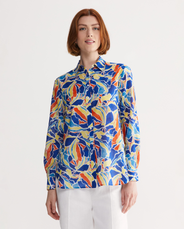 Cleo Cotton Silk Shirt in MULTI