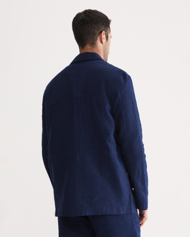 Linen Field Jacket in NAVY