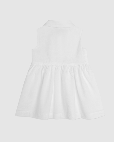 Doris Cotton Shirt Baby Dress in WHITE
