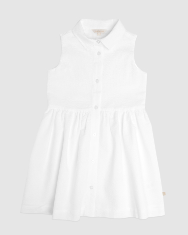 Doris Cotton Dress in WHITE