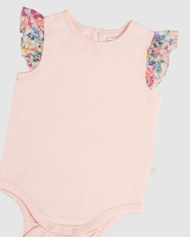 Lola Liberty Frill Baby Bodysuit in PINK