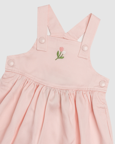 Penny Woven Baby Pinafore in PINK