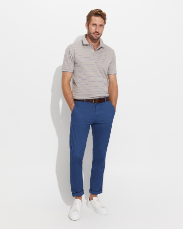 Conran Mercerised Stripe Polo in BIRCH