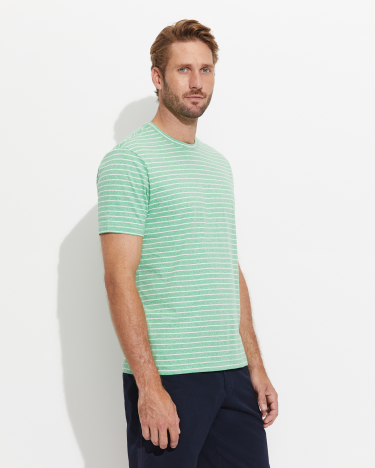 Stripe Melange Tee in JUNGLE