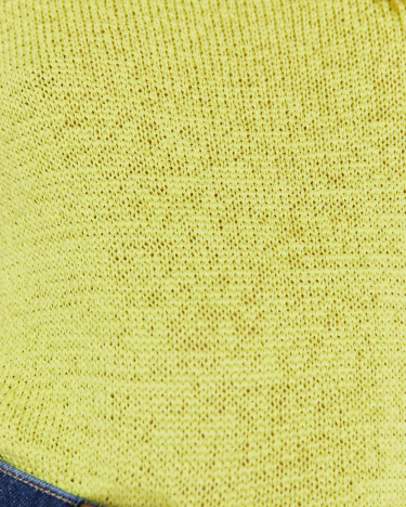 Josie Tape Yarn Square Neck Knit in LIME