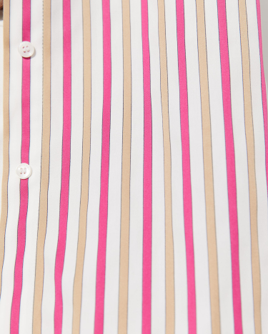 Stella Stripe Cotton Shirt in PINK MULTI